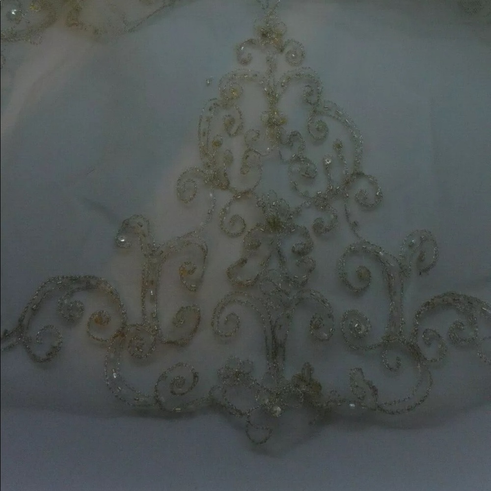 Hand Beaded Ivory Tulle Cathedral Single Tier Veil